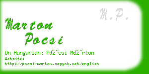 marton pocsi business card